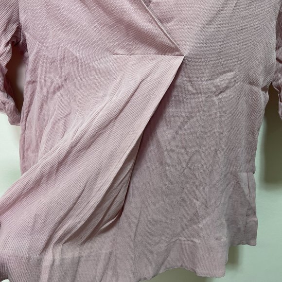 COS Cross Over Front V-neck Pale Pink Blouse sz 4 - Picture 5 of 12